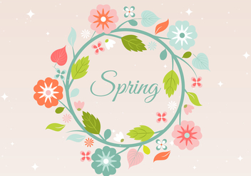 Free Spring Flower Wreath Background - vector gratuit #431901 