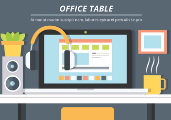 Free Office Table Vector Background - vector gratuit #431931 