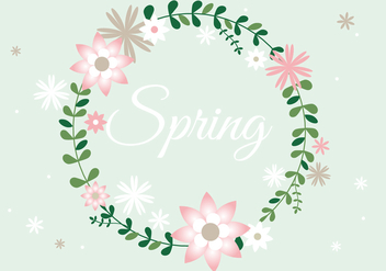 Free Spring Flower Wreath Background - vector gratuit #432011 