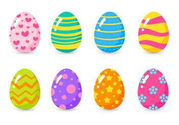 Set Of Colorful Easter Eggs - Free vector #432301