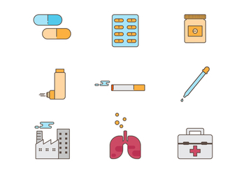 Free Asthma Medical Vector Icons - Free vector #432341