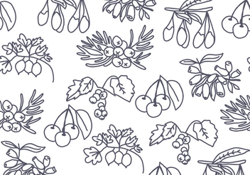 Tree Seeds and Berries Pattern Vector - бесплатный vector #432451