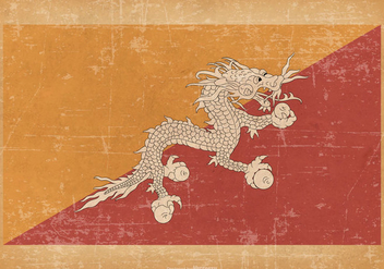 Flag of Bhutan on Grunge Background - Kostenloses vector #432571
