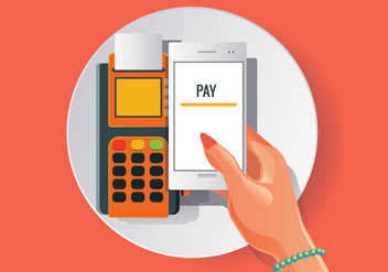 Orange NFC Payment Vector in Realistic Style - Free vector #432601