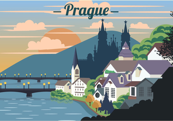 Prague Landscape Scene Vector - бесплатный vector #432641