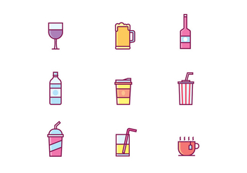 Vector Set of Beverage Icons - vector #432681 gratis