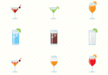Alcohol And Cocktails Drinks Set - vector gratuit #432821 