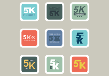 5K Races Icons - Free vector #432991
