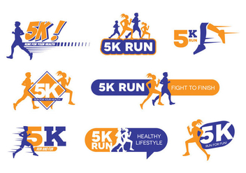 5K Run Logo Vector - vector gratuit #433041 