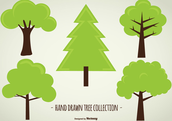 Cute Hand Drawn Tree Collection - vector #433061 gratis