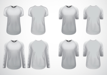 Free White Clean Raglan T-Shirt Template Vector - бесплатный vector #433101