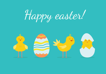 Easter Chick Illustration - Free vector #433161