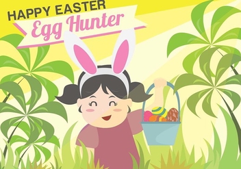 Easter Egg Hunt Kids Background Vector - vector gratuit #433171 