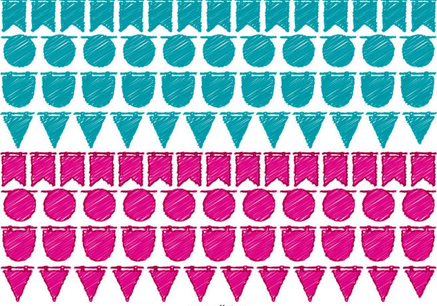 Hand Drawn Bunting Banners - vector gratuit #433201 