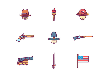 Colonial America Icons - vector gratuit #433461 