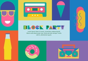 80s Block Party Elements Background - vector gratuit #433491 
