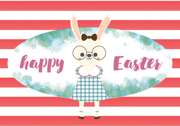 Happy Easter Cute Rabbit Vector - бесплатный vector #433511
