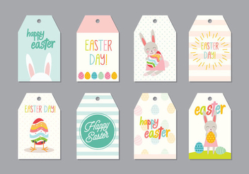 Easter Gift Tag Vector - vector gratuit #433551 