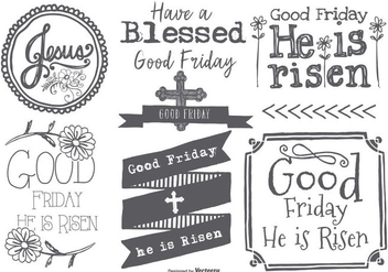 Good Friday Hand Drawn Label Collection - vector gratuit #433591 