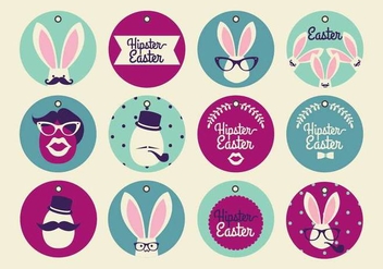 Hipster Easter Tag Vectors - Free vector #433631