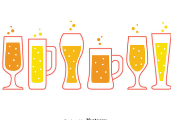 Beer Glasses Collection Vectors - Free vector #433741