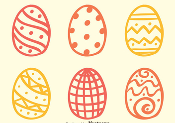 Sketch Easter Eggs Vectors - vector gratuit #433761 