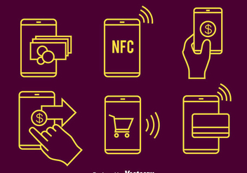 Nfc Payment Line Icons Vector - Free vector #433781