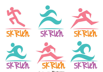 Colorful 5k Run Logo Vectors - vector gratuit #433821 