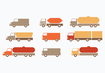 Flat Moving Van Collection - бесплатный vector #433911
