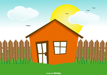 Cute Flat Hoouse Landscape Illustration - vector #433941 gratis