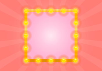 Lighted Mirror with Pink Sunburst Vector - бесплатный vector #433981
