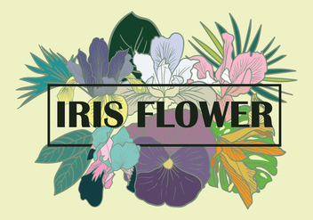 Iris Flower Element Vector - бесплатный vector #434141
