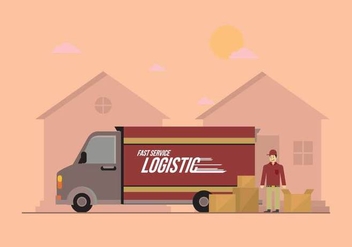 Free Delivery Truck Vector Illustration - Free vector #434231