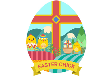 Easter Chicks Vector Illustration - бесплатный vector #434281