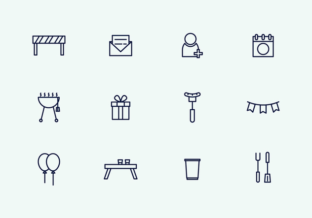Outline Party Icons - Free vector #434571