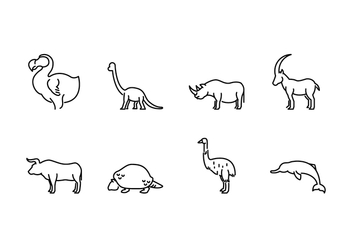 Extinct Animal Icons - vector gratuit #434881 