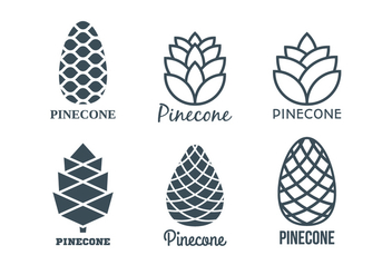 Flat Pine Cones Logo Template Collection - бесплатный vector #434991