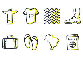 Brazil Doodle Icon - vector gratuit #435241 