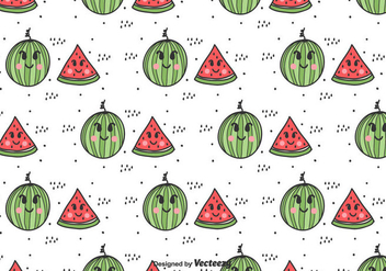 Cartoon Watermelon Vector Pattern - vector gratuit #435311 