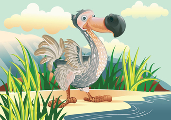 Dodo Bird Cartoon Character Vector - бесплатный vector #435371