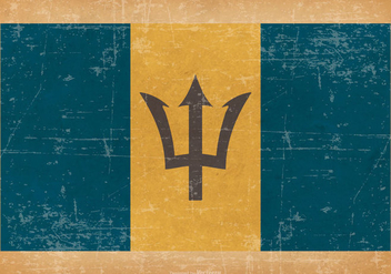 Grunge Style Flag of Barbados - vector gratuit #435561 