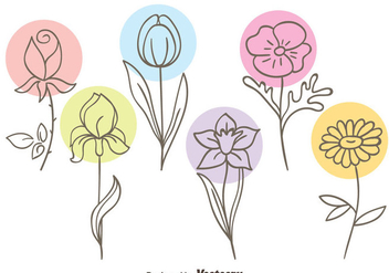 Beautiful Sketch Flowers Collection Vector - vector gratuit #435851 