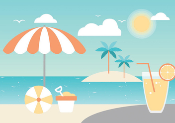Free Summer Paradise Vector Greeting Card - Kostenloses vector #436181