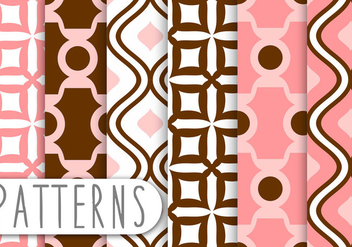 Dusty Coral Decorative Pattern set - Free vector #436221