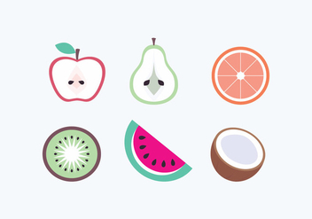 Vector Fruits Icons - vector gratuit #436431 