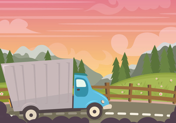 Camion At Sunset - Free vector #436491