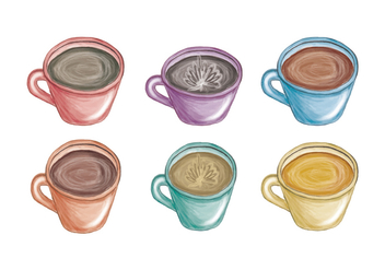 Vector Hand Drawn Colorful Mugs - бесплатный vector #436601