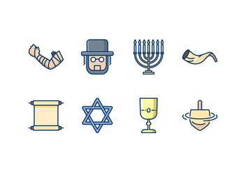 Jewish Icon Set - vector #436741 gratis