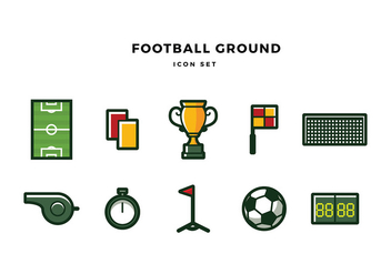 Football Ground Icon Set Free Vector - Kostenloses vector #436801