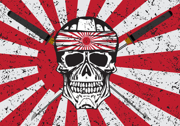 Kamikaze Skull Vector Background - бесплатный vector #436911